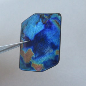 Spectrolite from Finland Labradorite Blue Geometric Freeform Cabochon Cut in USA