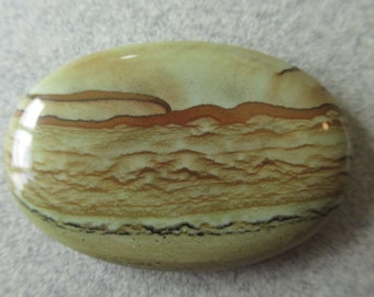 Owyhee Picture Jasper Cabochon Oval Painted Desert Scenic Landscape Stone Oregon