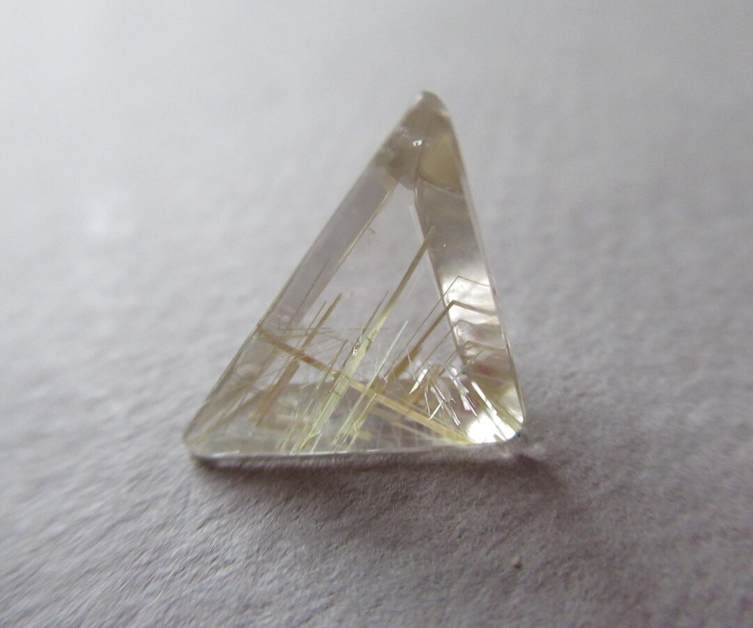 Rutilated Quartz Freeform Triangular Faceted Gemstone Brazilian Quartz ...