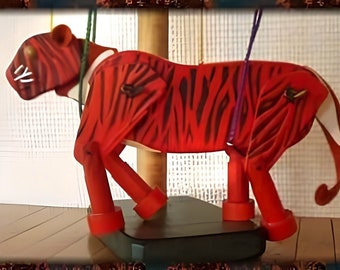 Animated Tiger - A Marionette Wooden Action Toy