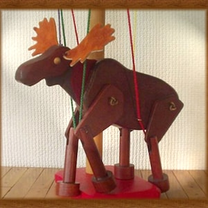 Animated Bull Moose - A Marionette Wooden Action Toy Figure
