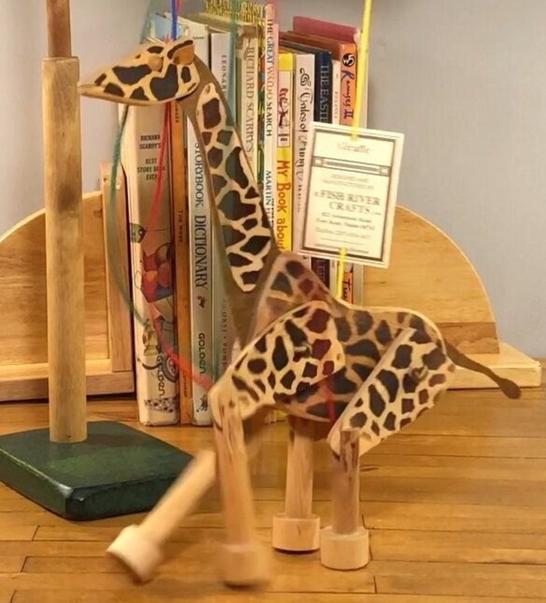 Animated Giraffe A Marionette Wooden Action Toy Motion-sculpture image 4