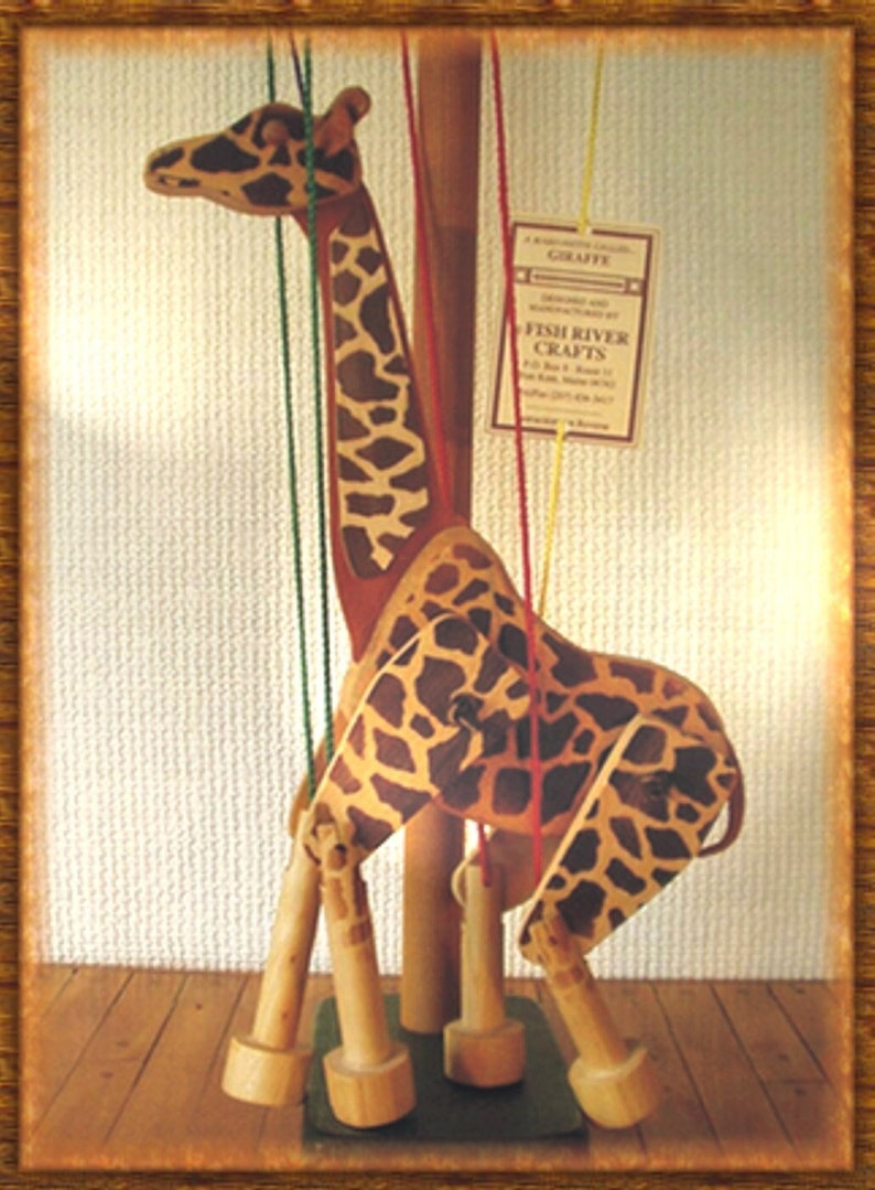 Animated Giraffe A Marionette Wooden Action Toy Motion-sculpture image 1