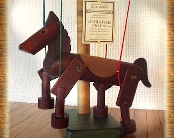 Animated Wild Horse - A Marionette Wooden Action Toy - Motion-sculpture