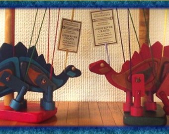 Animated Stegosaurus - A Marionette Wooden Action Toy - Motion-sculpture