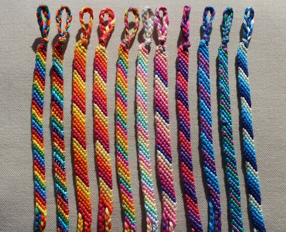 Candy Stripe Friendship Bracelet Etsy