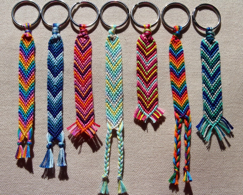 Chevron Keychain/Friendship Bracelet Keychain Etsy