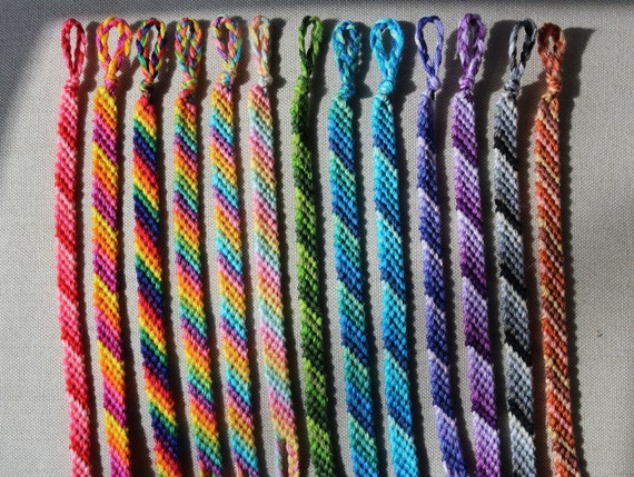 DIY Three Colors Thick Stripe Patterns Friendship Bracelets