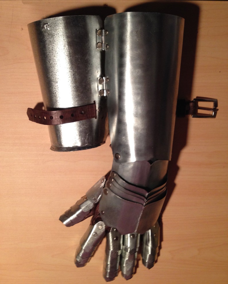 Steel 22 gauge Gauntlets Armor pair with hinged vambrace Etsy