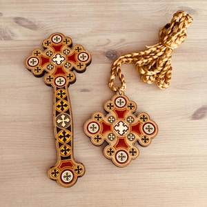 Extra large Iota Hand painted Coptic Cross set