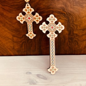 Extra large Iota Hand painted Coptic Cross set
