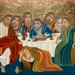 Icono de la unción de los pies de Jesús