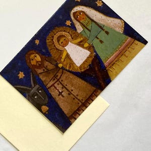 5 Christmas Greeting Cards &quot;Nativity Scene&quot;
