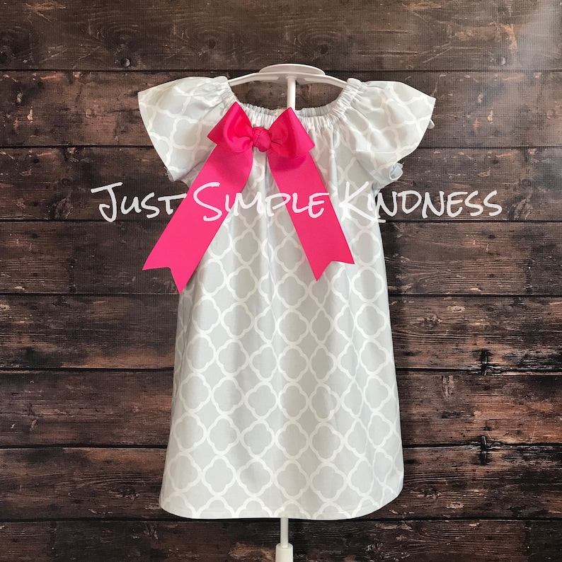 Toddler Girls Pink Navy Quatrefoil Spring Summer Dress Dresses Outfit Clothes
