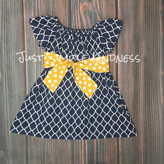 Navy and Yellow Girls Dress