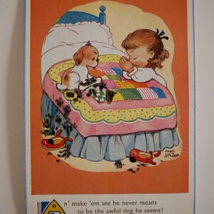 RARE Old Mabel Lucie Attwell Valentine's postcard Bilinguial French 5763