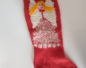 Vintage knitted Christmas sock