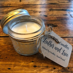 4 oz - 100% Natural, Velas de soja vertidas a mano