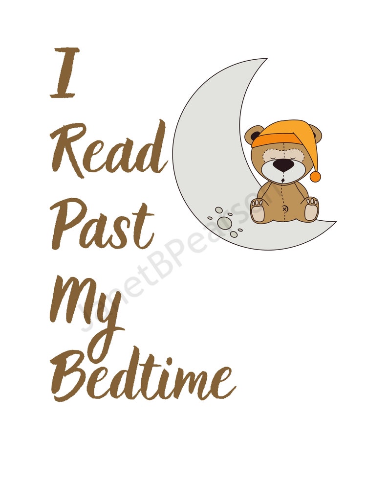 I Read Past My Bedtime Printable. Wall Art for Book Lovers Etsy