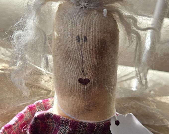 Country Angel Primitive Rag Doll - Etsy