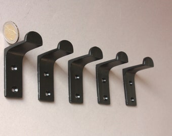 Wall hooks black, 5 coat hooks, bathroom hooks