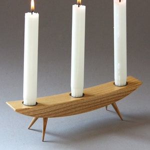 Candle holder wood, candlestick vintage