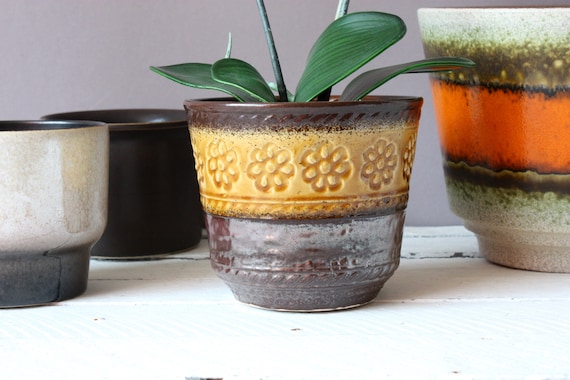 BAY 小さな植木鉢、ヴィンテージ プランター セラミック 60 年代