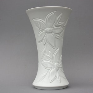 Biscuit Vaas Biscuit Vaas Witte Vaas Biscuit Biscuit Porselein Duitsland Flower Relief 60s 70s