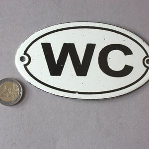 WC enamel sign, lavatory sign