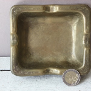 Brutalist Ashtray bronze rectangular, rustic tray for the cigarette, vintage 60s 70s gift smoker, Mid Century