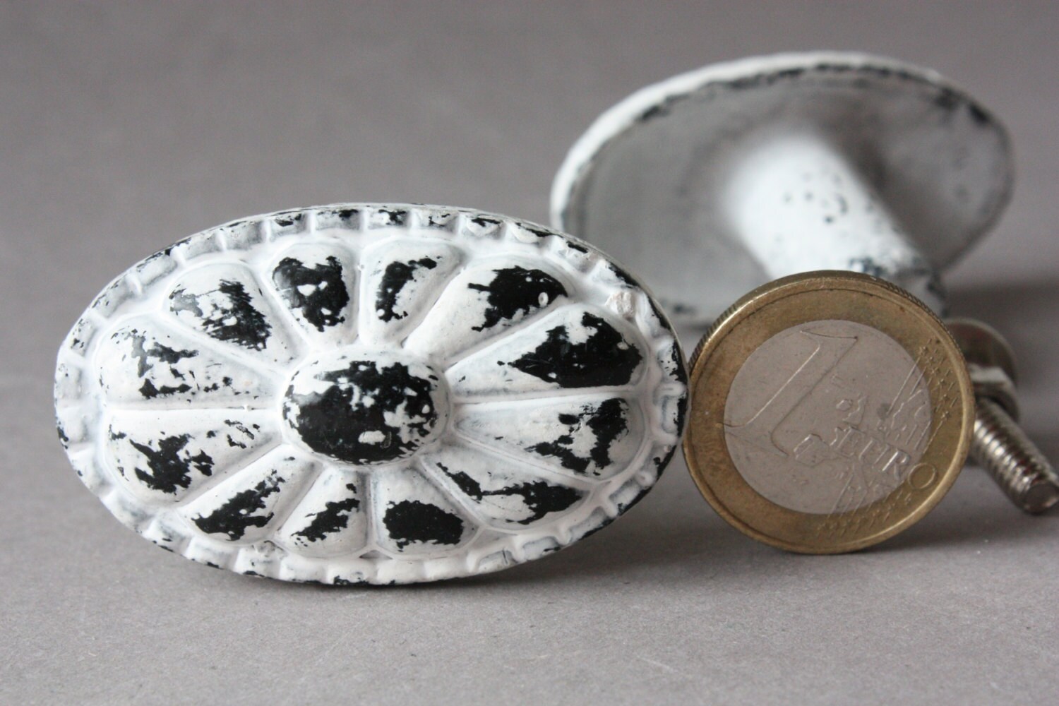 1 ovaler Knauf shabby Griff Möbelgriff Möbelknauf | Etsy