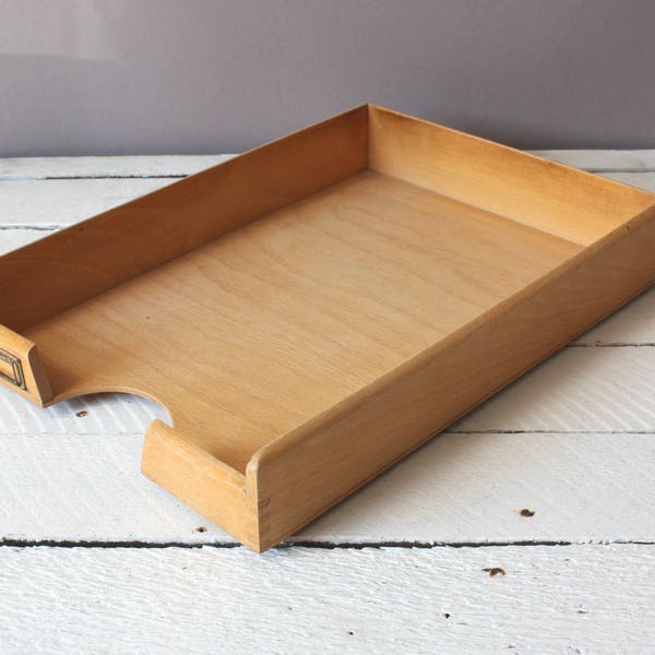 Antique paper sorter tray wooden, office desk organizer Vintage, mail sorter, documents tray, 50s 60s Mid Century Germany gift men him her