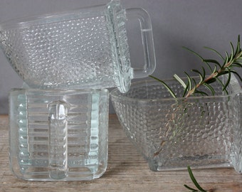kleine Glasschütte Vorratsschütte Glas Pressglas 14 x 8cm ohne Griff gem. 