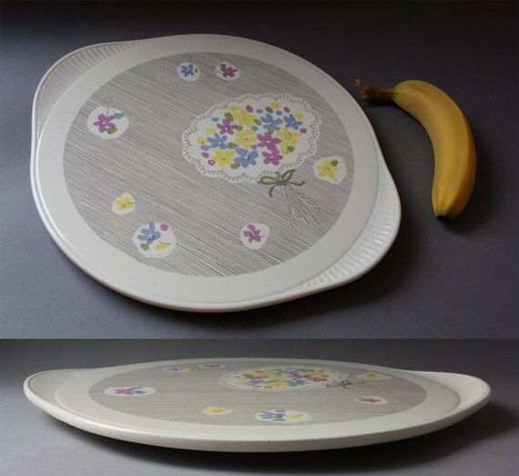 50s PIZZA plate Cake Plate 50s Grünstadt Ceramic Cake Plate Pizza Plate Fruit Tray