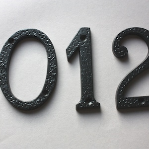 Hand finished black iron house number rustic, wall decor, plaque door number Shabby, farmhouse sign