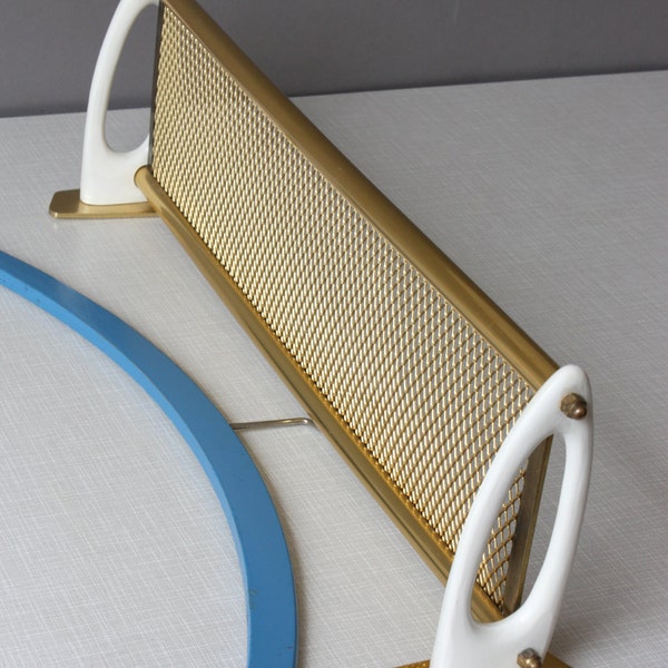 Kleine plank 50s 60s, muur plat, halverwege de eeuw, opknoping plank, kleine opslag, metalen kast, console metaal, vintage cadeau vriend