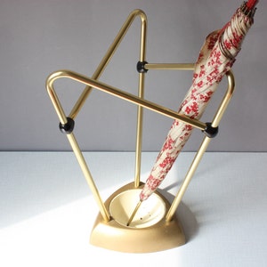 Mid-Century umbrella stand triangular, walking stick holder, 50s 60s Germany, entrance lobby decoration, gift office shop restaurant