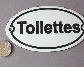 Toilettes sign enamel, door sign