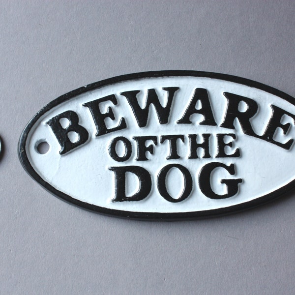 Warnung vor dem Hund, beware of the dog Türschild Shabby, rustikales Schild, Vintage Stil Metallschild, Hinweisschild, Beschilderung