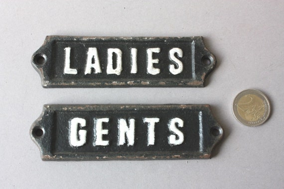 Targa Porta WC Shabby Chic | Segno 'Toilette' In Legno E Metallo 15x5cm - Foto 6