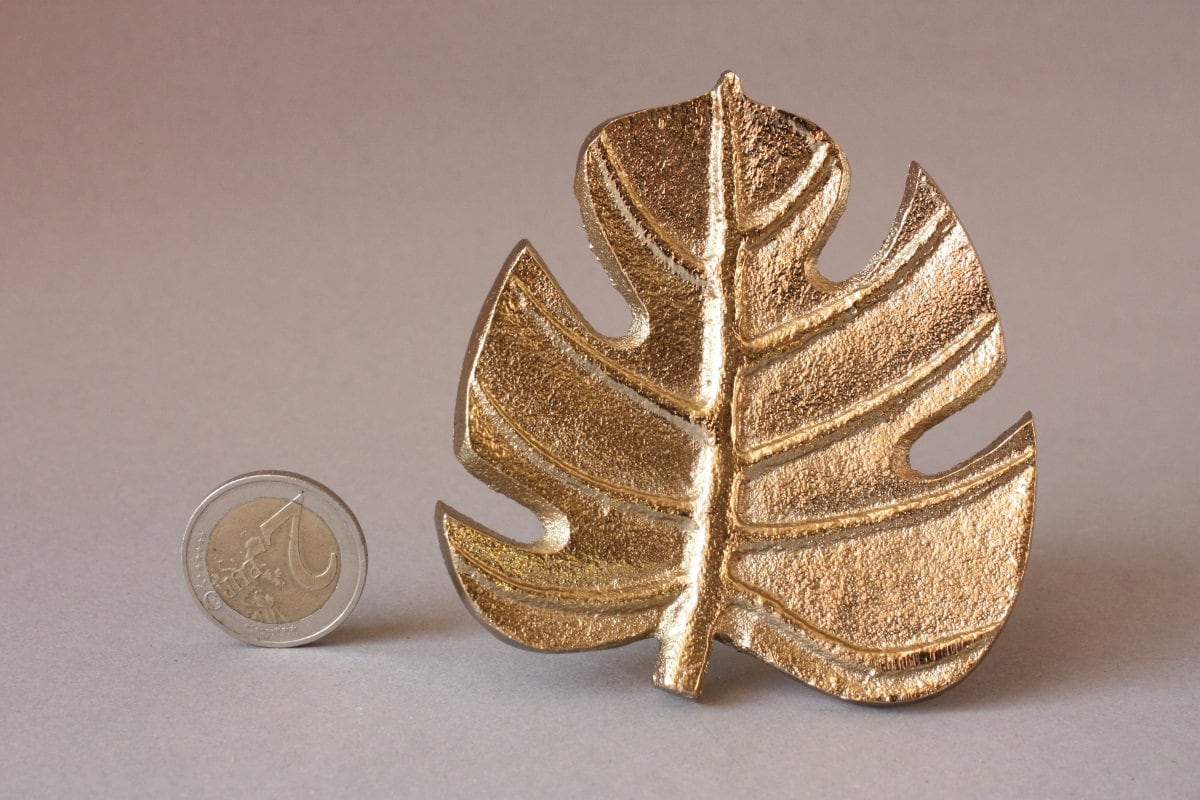 Monstera door knob 4.72", leaf handle for chest of drawers, jungle door pull
