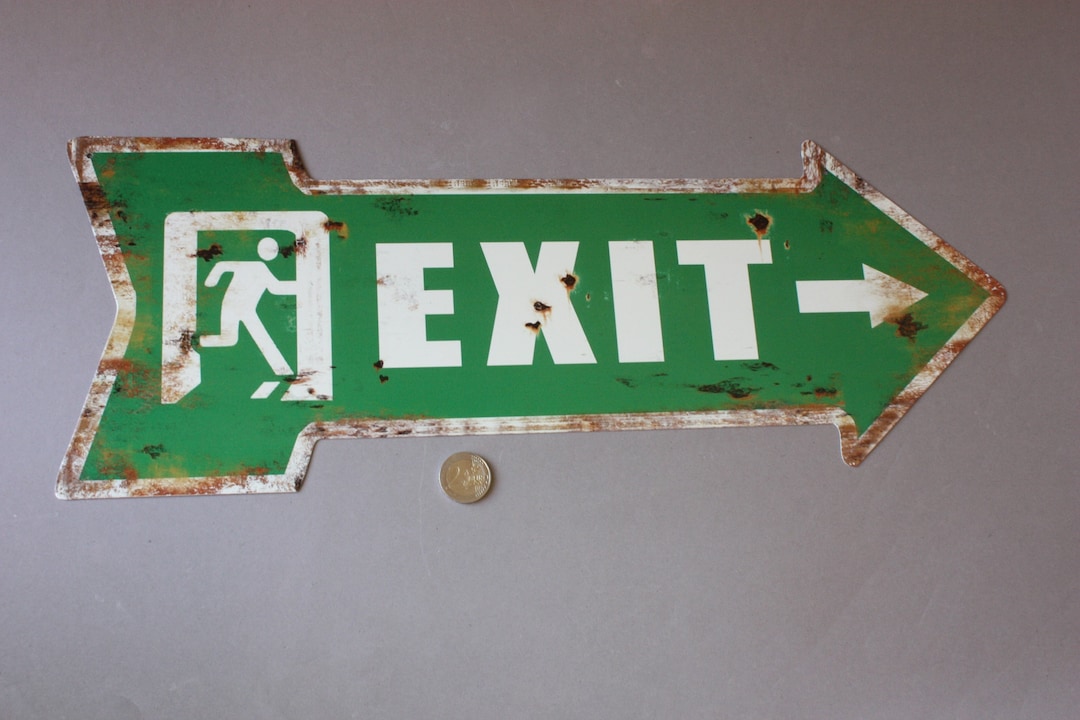 Exit Sign Rustic Arrow Shabby, Door Sign Vintage Style, Wall Hanging ...