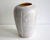 Large vase ceramic vase / floor vase grey light blue white yellow, 60s 70s West Germany