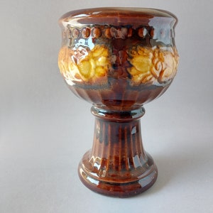 Scheurich Blumentopf auf Fuß, Vintage Übertopf Keramik Bild 1