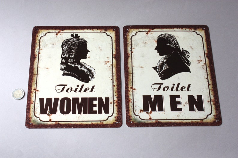 bathroom restrooms wall hanging lavatory women men face head wall plaque 1 Ladies or gents WC Toilet sign rustic door sign funny