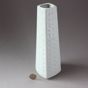 Winterling Germany vase, flower vase white porcelain, German Op-Art, dots pattern, 60s 70s