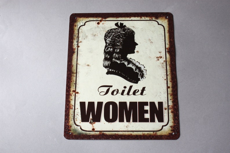 bathroom restrooms wall hanging lavatory women men face head wall plaque 1 Ladies or gents WC Toilet sign rustic door sign funny