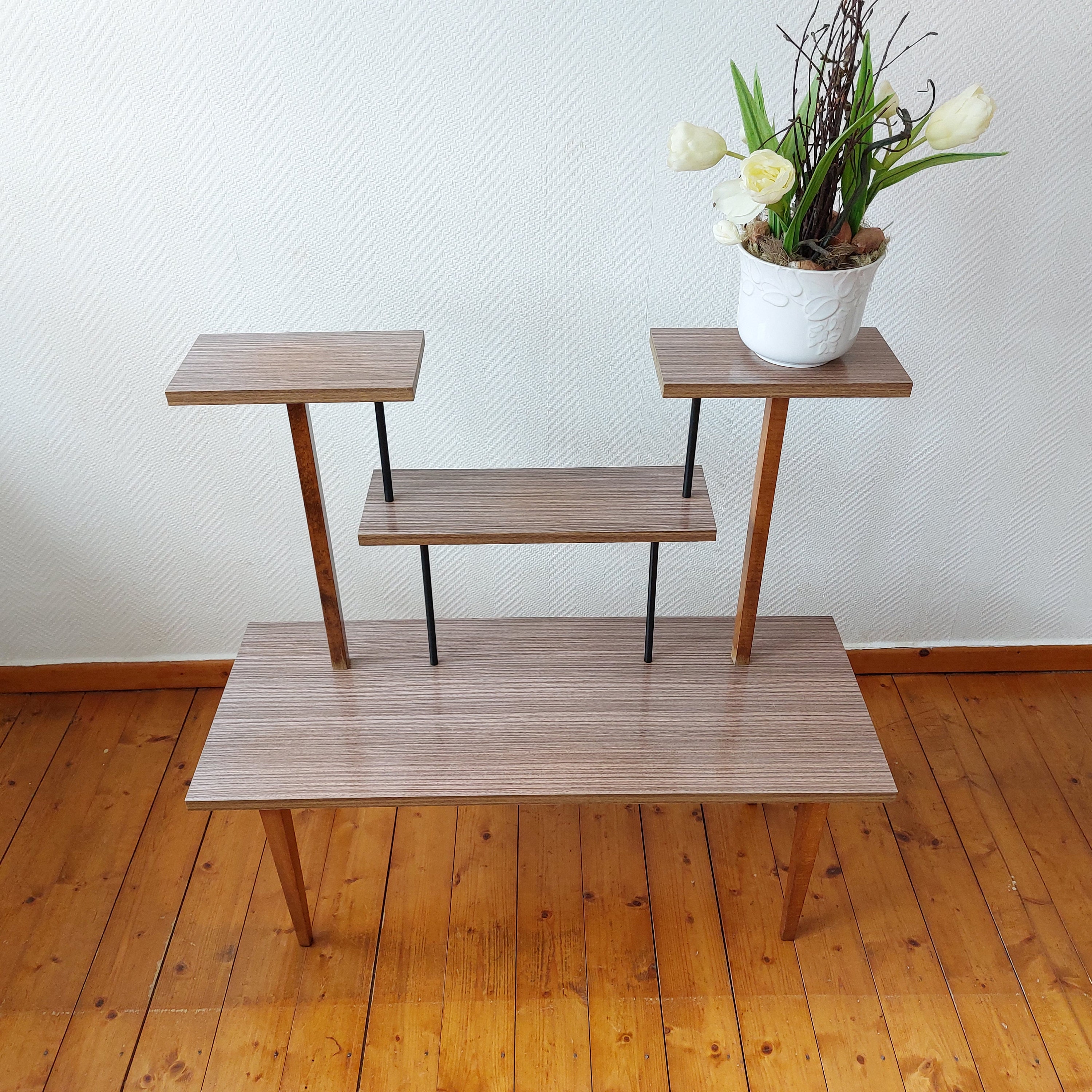 Pflanzenständer, Blumenetagere, Blumenbank Vintage
