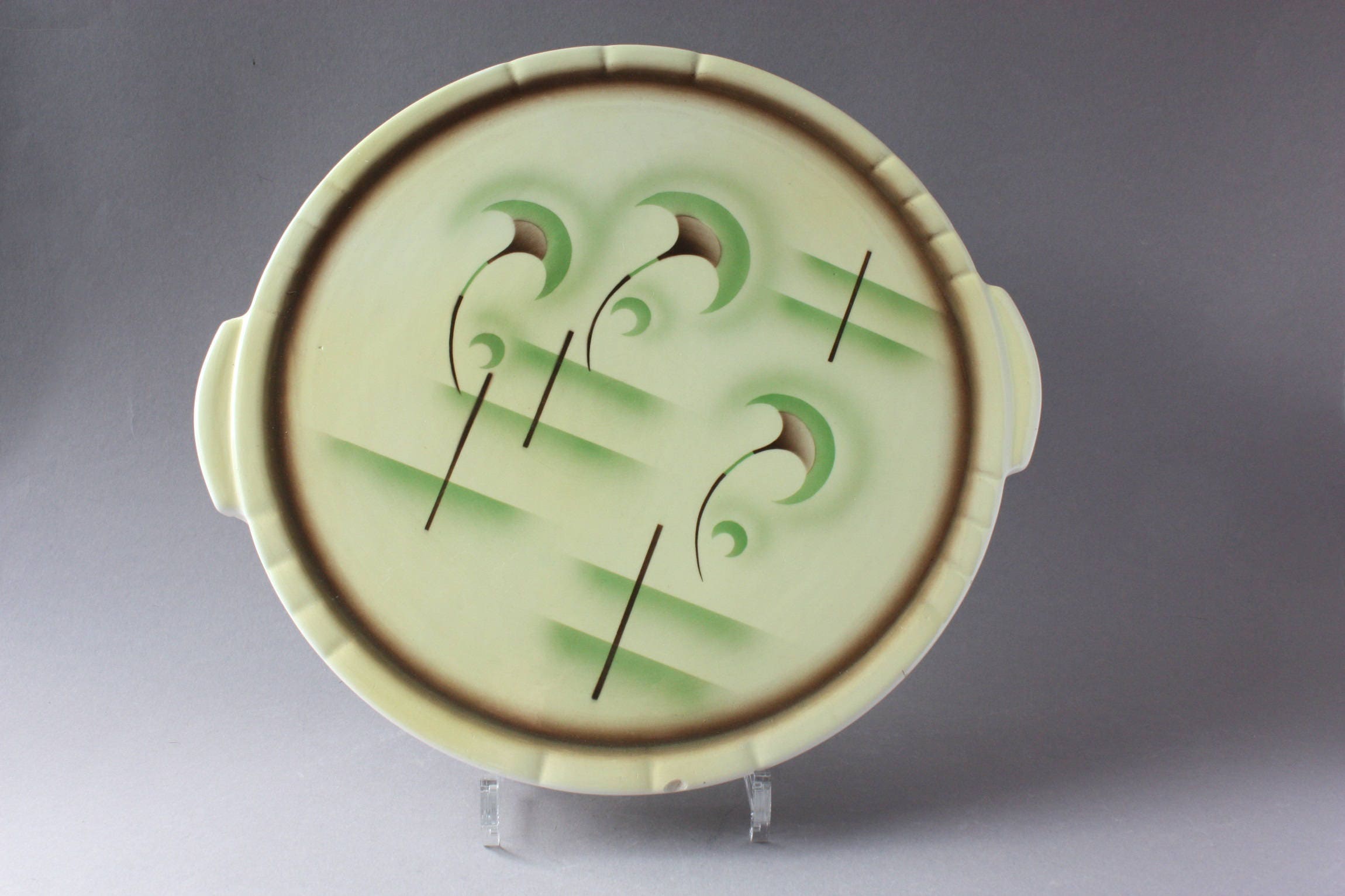Assiette à gâteau art déco, assiette à gâteau en céramique vintage, assiette à pizza rétro, décor spray