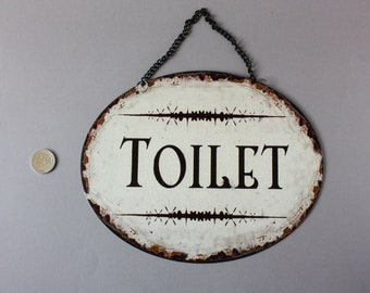 Enseigne de toilette, enseigne toilette de style vintage